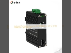 Βιομηχανικός μετατροπέας μέσων PoE 100 1000BASE-X SFP σε 10 100 1000BASE-T 802.3at 30W