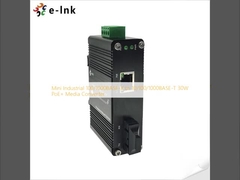 Μίνι Industrial 100/1000BASE-X προς 10/100/1000BASE-T 30W PoE+ μετατροπέας μέσων ενημέρωσης