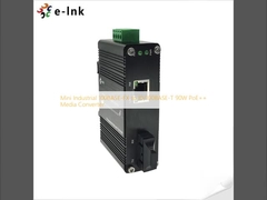 Μίνι Industrial 100BASE-FX σε 10/100BASE-T 90W PoE++ μετατροπέας μέσων ενημέρωσης