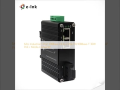 Μίνι Industrial 1-Port 100Base-FX σε 2-Port 10/100Base-T 30W PoE+ μετατροπέας μέσων ενημέρωσης
