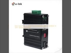 Μίνι βιομηχανικός μετατροπέας μέσων 10G/5G/2.5G/1G/100M 802.3at σε 10GBASE-X SFP+