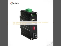 Μίνι βιομηχανικός μετατροπέας μέσων 10G/5G/2.5G/1G/100M 802.3at σε 10GBASE-X SFP+