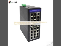 Διαχειριζόμενος βιομηχανικός διακόπτης Ethernet 16 θύρων 10/100/1000T 802.3at PoE + 8 θύρων 10/100/1000T