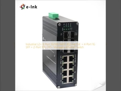 Βιομηχανικός L2+ 8-Port 10/100/1000T 802.3at PoE + 4-Port 1G SFP + 2-Port 10G SFP+ Διαχειριζόμενος διακόπτης Ethernet