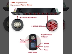 19 ιντσών 1U 8 μονάδα διανομής ισχύος λιμένων με Gen 3 αντικαταστάσιμη μονάδα προστασίας από υπερβολική πίεση