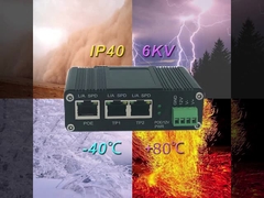 Βιομηχανικό διαχωριστή PoE IEEE802.3af/at με λειτουργία διακόπτη 2 θυρών, τάση εξόδου 12VDC με Distan