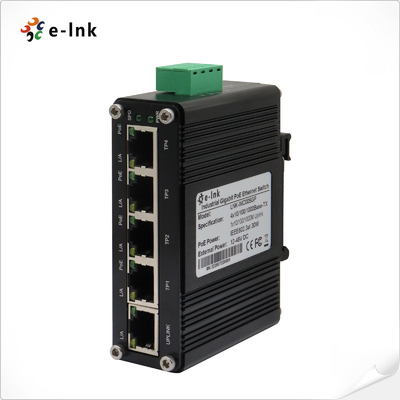 Μίνι βιομηχανικός διακόπτης 4 Ethernet σημείο εισόδου Gigabit 802.3at λιμένων με 1 ανερχόμενη ζεύξη λιμένων