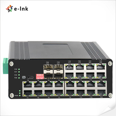 Din Rail Managed Switch 24 Port 10/100/1000T 802.3at PoE σε 4-Port 1000X Gigabit SFP χονδρική πώληση