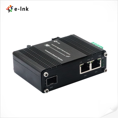 Βιομηχανικός Μετατροπέας Μέσων Fiber Gigabit 2-Θυρών 10/100/1000T 802.3at 60W σε 1-Θύρα 100/1000X SFP