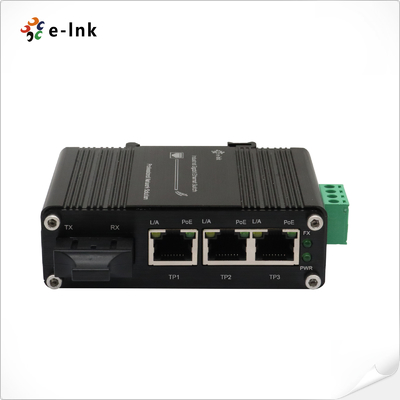 Μίνι Βιομηχανικός 3-Port 10/100/1000T 802.3at PoE + 1-Port 1000X SC Ethernet Switch με είσοδο 12 ~ 48VDC και ενισχυτή τάσης