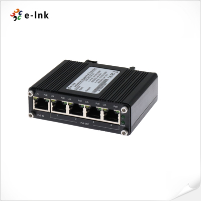 Βιομηχανικό 1-Port 802.3at PoE+ σε 4-Port 802.3af/at Gigabit PoE Extender