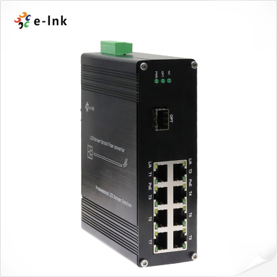 Μετατροπέας ινών οθόνης LED με 1x10G SFP+ Port Fiber + 8 x 10/100/1000M Ethernet RJ45 Ports