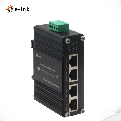 12~48VDC Εισροή ισχύος Βιομηχανικός 2-Port Gigabit PoE+ Injector