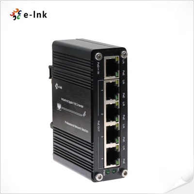 Βιομηχανικό 1-Port 802.3bt PoE++ σε 4-Port 802.3af/at Gigabit PoE Extender