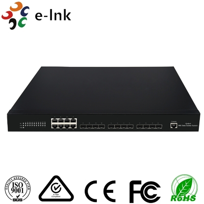 12 θύρες 10G SFP+ Fiber + 8 θύρες 10/100/1000M Copper RJ45 Διαχειριζόμενο Ethernet Fiber Switch