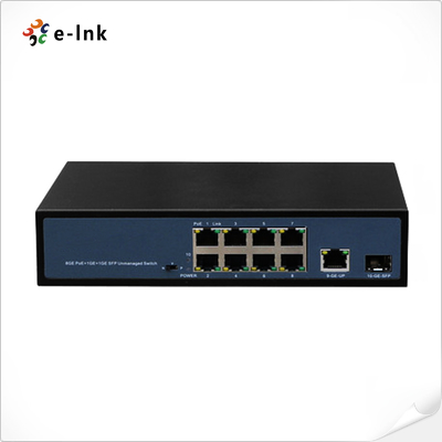 8-Θύρο 10/100/1000T 802.3at PoE + 1-Θύρο Uplink Ethernet + 1-Θύρο Gigabit SFP Ethernet Switch