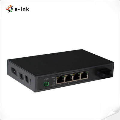10/100/1000Mbps PoE-PSE Διακόπτης Ethernet από ίνες σε χαλκό: 1 SFP + 4 PoE