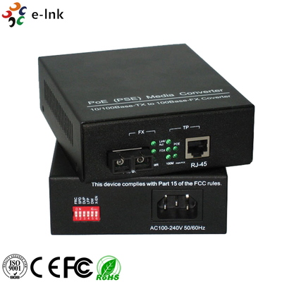PoE(PSE) 10/100Base-TX σε 100Base-FX Media Converter