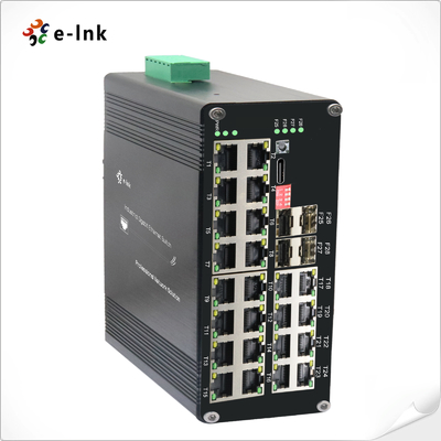 Βιομηχανικός L2+ 24-Port 10/100/1000T 802.3at PoE + 4-Port 1000X SFP Διαχειριζόμενος διακόπτης Ethernet
