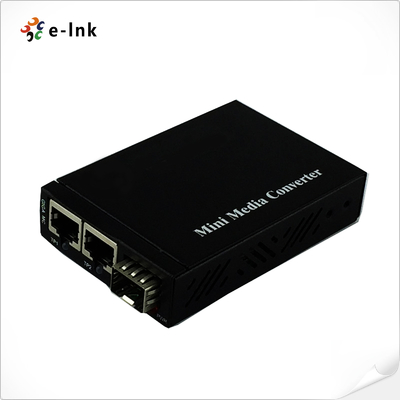 Μίνι 2x 10/100/1000Base-T RJ45 σε 1x 1000Base-X SFP Slot Gigabit Ethernet Media Converter