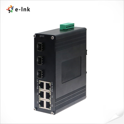 Βιομηχανικός διακόπτης Ethernet 6 θύρων 10/100T 802.3af/at PoE + 3 θύρων 100BASE-FX