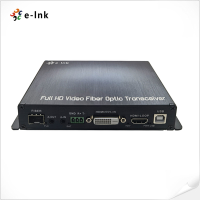 1Ch 1080P DVI + 1Ch USB KVM + 1Ch RS232 + 1Ch Bidi Stereo Audio + 1Ch GPIO μέσω Fiber Extender