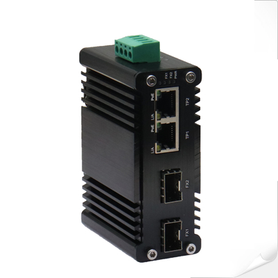 Μίνι Βιομηχανικός 2-Port 10/100/1000T 802.3bt 90W PoE + 2-Port 100/1000Base-X SFP Ethernet Switch