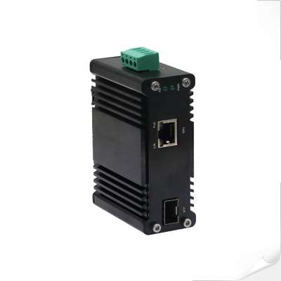 Mini Industrial 1-Port 100/1000X SFP to 1-Port 10/100/1000T 90W PoE++ Media Converter