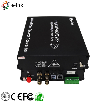 4-Ch 1080P HD Video + 1-Ch 10/100M Ethernet + 1-Ch FXO/FXS Telephone + 1-Ch Backward Data RS485 over Fiber Converter
