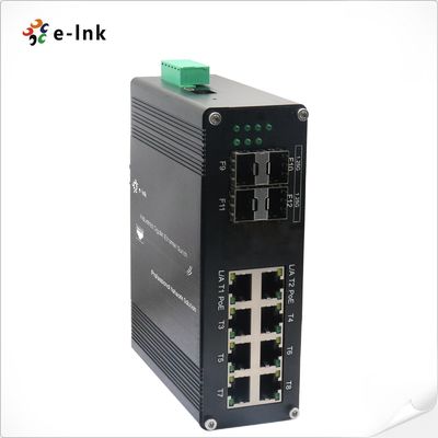 Βιομηχανικός L2+ 8-Port 10/100/1000T 802.3at PoE + 4-Port 1000X SFP Διαχειριζόμενος διακόπτης Ethernet