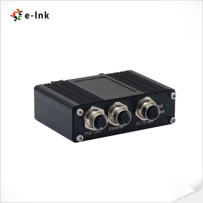 EN50155 Industrial 1-port 10/100/1000 PoE Injector with 30W output, M12 connector