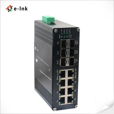 Βιομηχανικός L2+ 8-Port 10/100/1000T 802.3at PoE + 4-Port 1G SFP + 2-Port 10G SFP+ Διαχειριζόμενος διακόπτης Ethernet