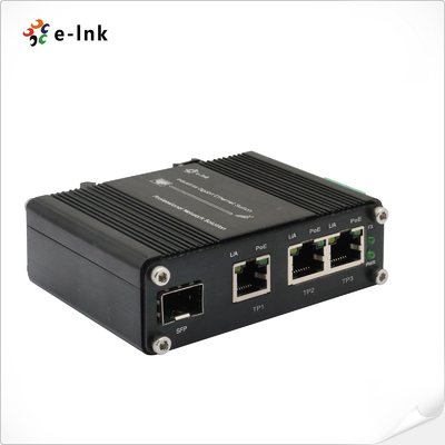Μίνι Βιομηχανικός 3-Port 10/100/1000T 802.3at PoE + 1-Port 100/1000X SFP Ethernet Switch με 12~48VDC εισροή και ενισχυτής τάσης