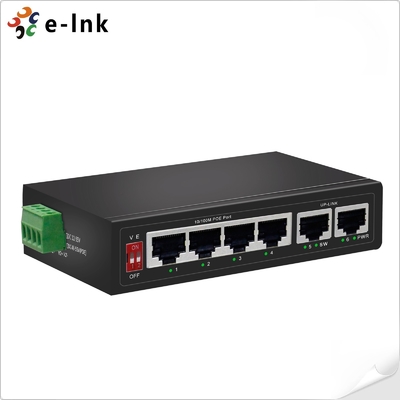 4 θύρες 10/100BASE-T PoE + 2 θύρες 100BASE-T Uplink Industrial 250m PoE Switch