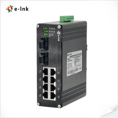 Βιομηχανικός διακόπτης Ethernet 8 θύρων 10/100BASE-T + 2 θύρων 100BASE-FX