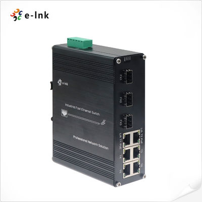 Βιομηχανικός διακόπτης Ethernet 6 θύρων 10/100T 802.3af/at PoE + 3 θύρων 100BASE-FX