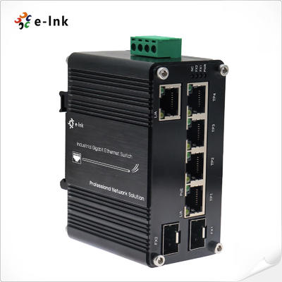 Βιομηχανικός 4-Port 10/100/1000T 802.3bt 90W PoE + 1-Port 10/100/1000T + 2-Port 100/1000X SFP Gigabit Ethernet Switch