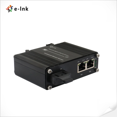 Μίνι Βιομηχανικός 1-Port 100Base-FX σε 2-Port 10/100Base-T 90W PoE++ Μετατροπέας μέσων Υποστηρίζει IEEE802.3af/at PoE (30W) ή IEEE802.3bt PoE++(90W)