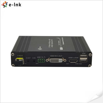 1Ch 1080P DVI + USB KVM + 1Ch RS232 + 1Ch Bidi Stereo Audio + 1Ch GPIO μέσω Fiber Extender