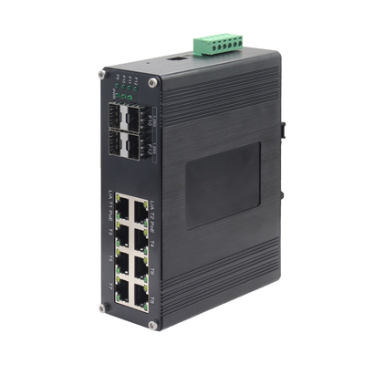 Βιομηχανικός 8-Θυρών 10/100/1000T 802.3at PoE + 4-Θυρών 1000X SFP Διαχειριζόμενος Διακόπτης Ethernet