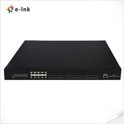 12 θύρες 10G SFP+ Fiber + 8 θύρες 10/100/1000M Copper RJ45 Διαχειριζόμενο Ethernet Fiber Switch