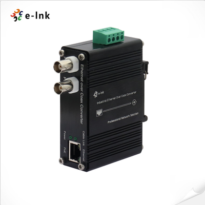 Βιομηχανικός Επεκτατής Ethernet 10/100Base-TX DIN-Rail μέσω Ομοαξονικού Καλωδίου, Υποστηρίζει Power over Coax & Power over Ethernet ταυτόχρονα