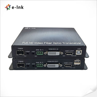 1Ch 1080P DVI + 1Ch USB KVM + 1Ch RS232 + 1Ch Bidi Stereo Audio + 1Ch GPIO μέσω Fiber Extender